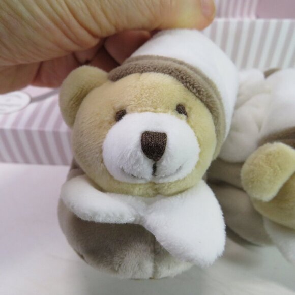 Baby Doudou Et Compagnie Paris Teddy Bootie Slippers W/Rattle Soft Fur Tan - Picture 3 of 11